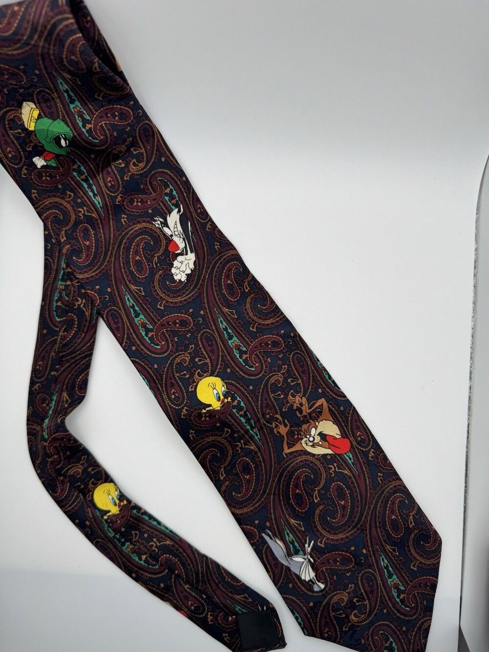 Vintage 1994 Looney Tunes Mania Paisley Tie